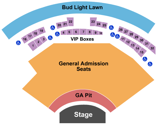 Skyla Credit Union Amphitheatre Seating Chart: All GA - Rsvd Boxes