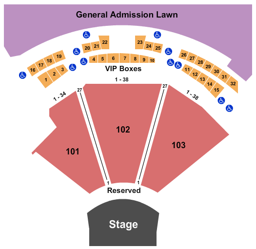 Skyla Credit Union Amphitheatre Seating Chart: End Stage