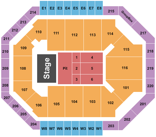 Chartway Arena at Ted Constant Convocation Center Seating Chart: Endstage Pit