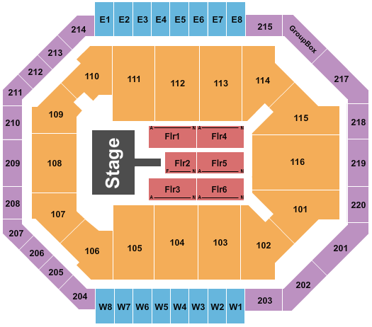 Chartway Arena at Ted Constant Convocation Center Seating Chart: Endstage with Catwalk