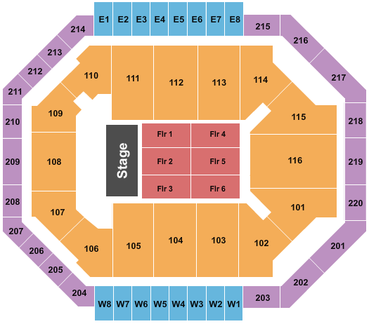 Chartway Arena at Ted Constant Convocation Center Seating Chart: End Stage