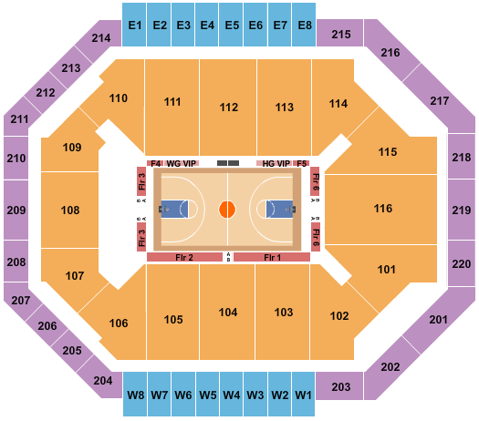 Chartway Arena at Ted Constant Convocation Center Seating Chart: Basketball - Globetrotters