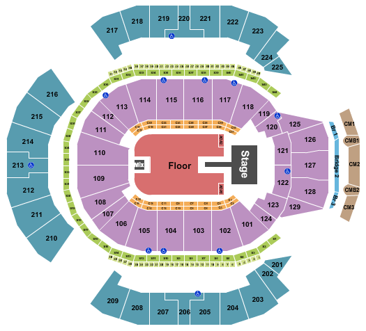 Chase Center Seating Chart: Endstage GA Floor w/ Catwalk