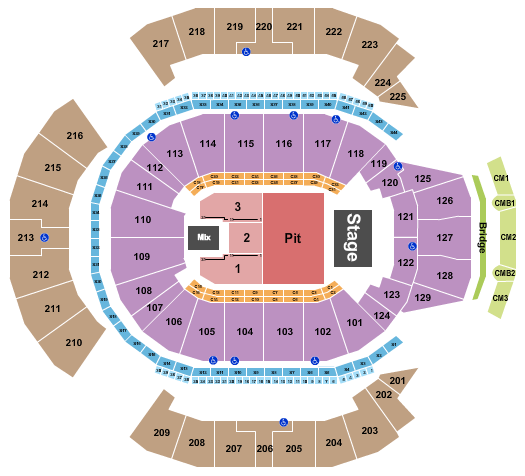 Chase Center Seating Chart: Endstage Pit