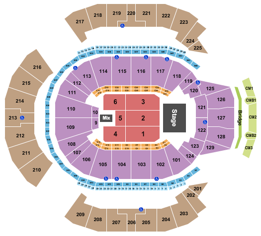 Chase Center Seating Chart: End Stage