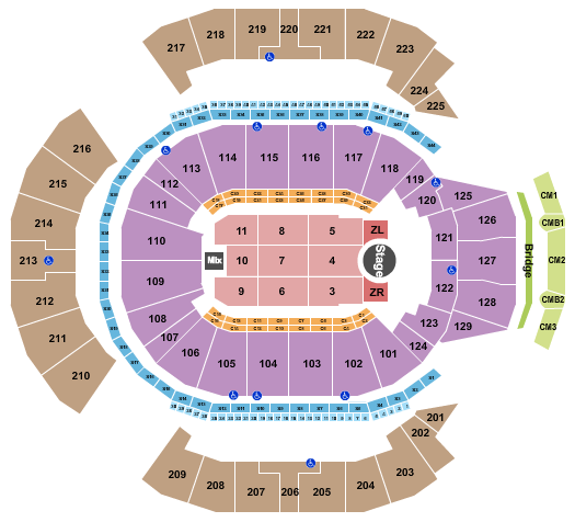 Chase Center Seating Chart: Zayn