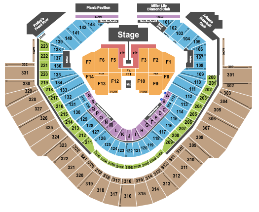 Chase Field Seating Chart: Green Day 2024