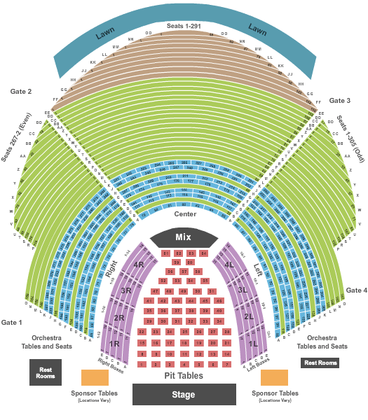 Cadence Bank Amphitheatre at Chastain Park Seating Chart: Concert with Tables