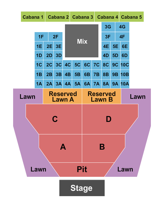 Chateau Ste Michelle Winery Seating Chart: Endstage Pit with Tables