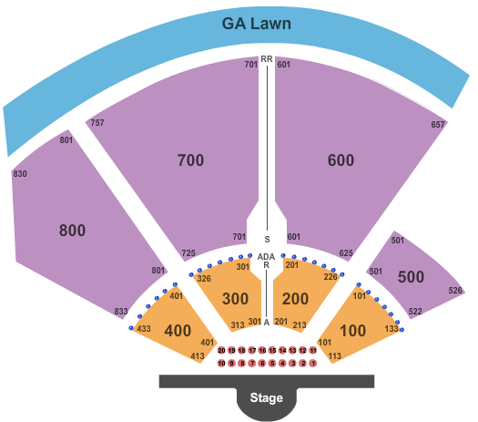 Aretha Franklin Amphitheatre Seating Chart: Endstage Tables