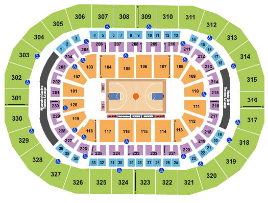 Paycom Center Seating Chart: Basketball - Globetrotters