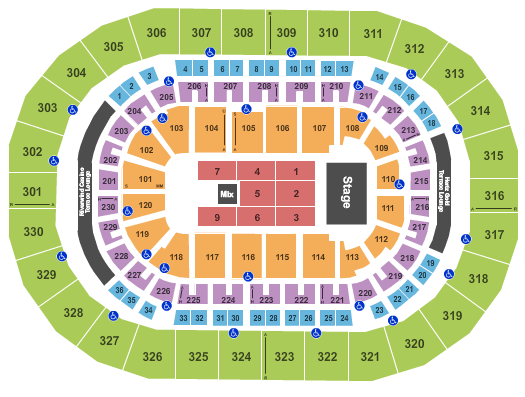 Paycom Center Seating Chart: Endstage 3