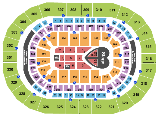 Chesapeake Energy Arena Seating Chart: Pink