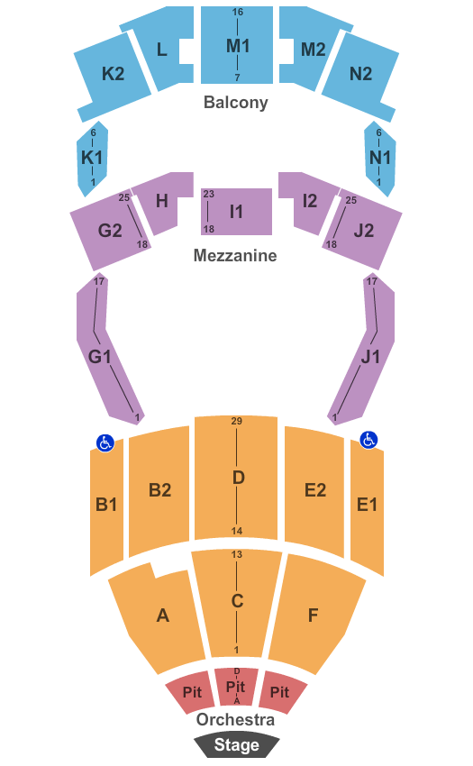 Chester Fritz Auditorium Seating Chart: End Stage