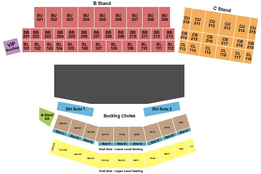 Cheyenne Frontier Days Seating Chart: Rodeo 2