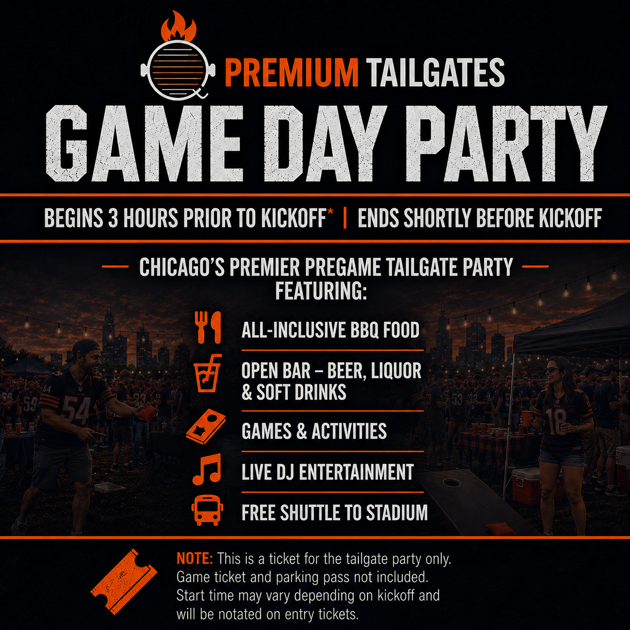 Premium Tailgate Lot - Chicago Seating Chart: Premium Tailgates