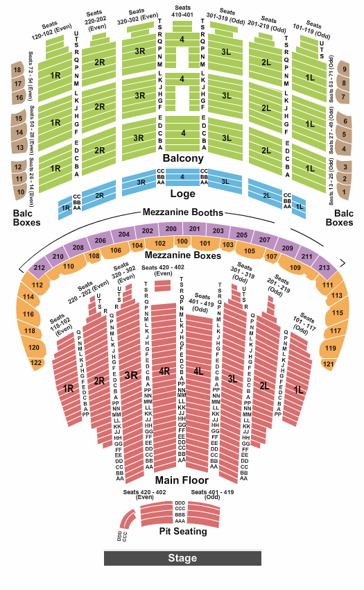 The Chicago Theatre Seating Chart: Endstage 2