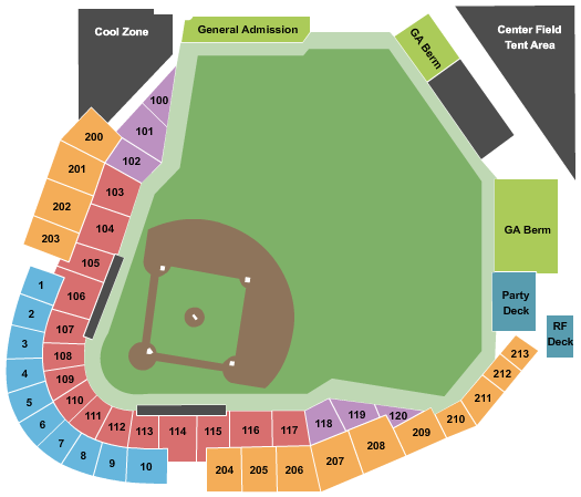 Chickasaw Field at Bricktown Seating Chart: Baseball