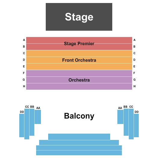 Chief's On Broadway Seating Chart: Endstage