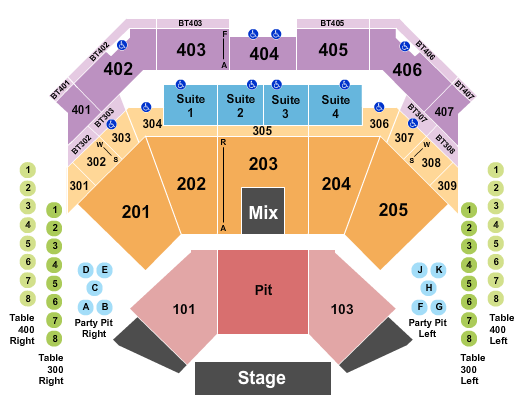 Choctaw Casino & Resort - Durant Seating Chart: Endstage Pit 2