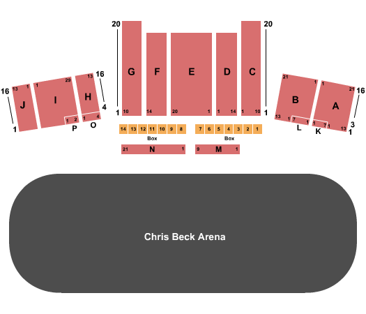 Chris Beck Arena at Sonoma County Fairgrounds Seating Chart: Performance Area