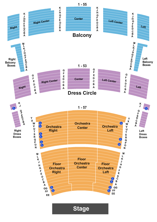 Chrysler Hall Seating Chart: Endstage No Pit