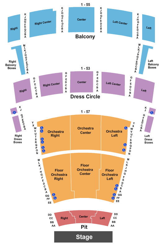 Chrysler Hall Seating Chart: End Stage