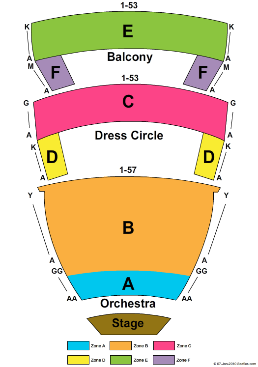 Chrysler theatre seating chart