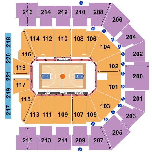 Hinkle Fieldhouse Seating Chart Map