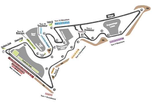 Circuit of The Americas Seating Chart: Racing