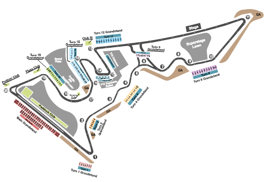 Circuit of The Americas Seating Chart: Racing