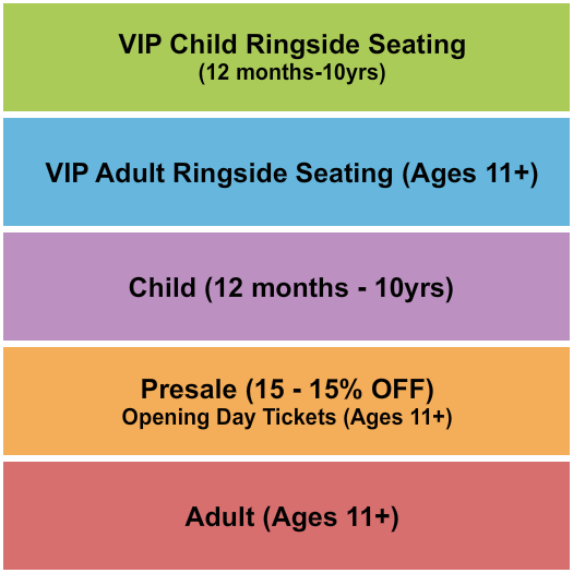 Clackamas Town Center Seating Chart: GA Adult / Child & VIP
