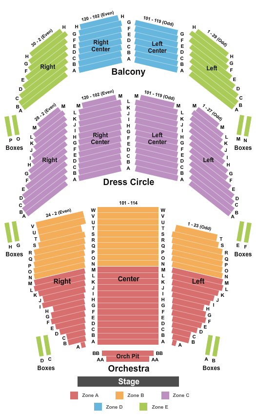 Emerson Colonial Theatre Seating Chart