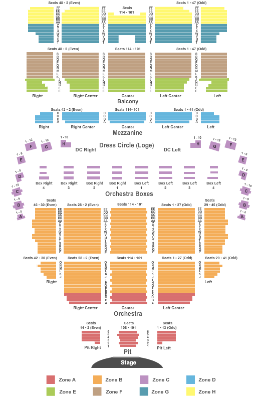 Wang Theater At The Boch Center Seating Chart