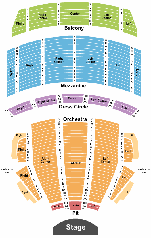 Citizens Bank Opera House Seating Chart: End Stage Pit