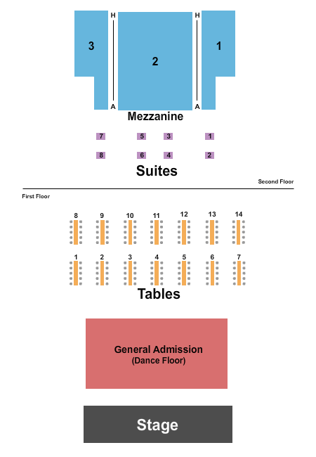 Citrus Live Seating Chart: Endstage GA Floor w/ Tables
