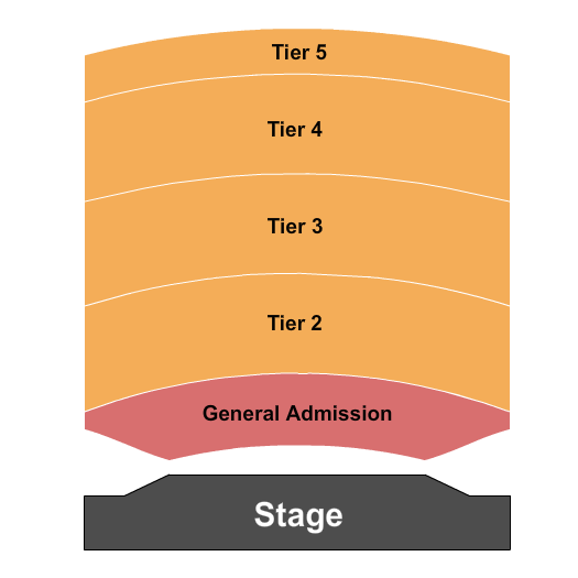 City National Grove of Anaheim Seating Chart: Tiers 2-5/Front GA