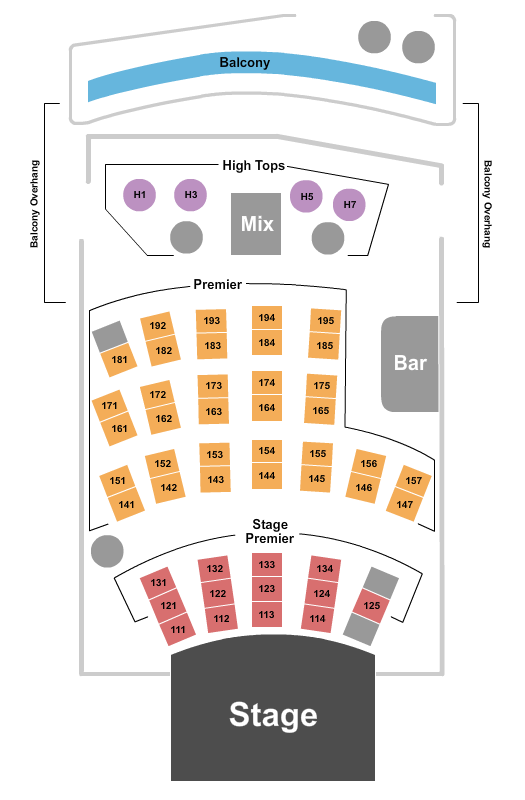 City Winery - Pittsburgh Seating Chart: End Stage