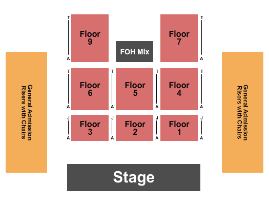 Civic Center of Anderson Seating Chart: Endstage With GA Risers