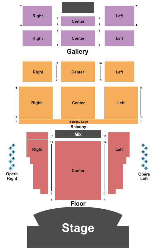 The Civic Theatre Seating Chart: Endstage 2