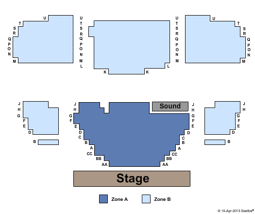 Clark Center For The Performing Arts Seating Chart: Endstage - Zone