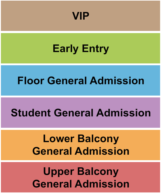 Classic Center Theatre Seating Chart: VIP/EarlyEntry/GA/Balc