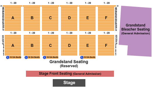 Clay County Fair Seating Chart: End Stage - Stage Front Seating