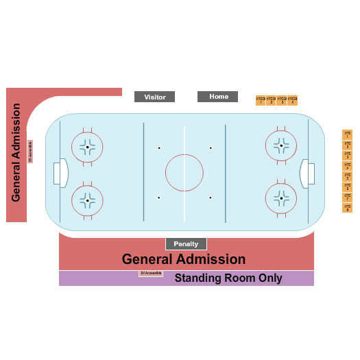 Clearview Arena Seating Chart: Hockey - Mens