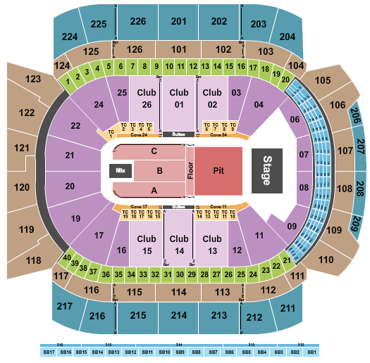 Climate Pledge Arena Seating Chart: Endstage Pit & Floor 3