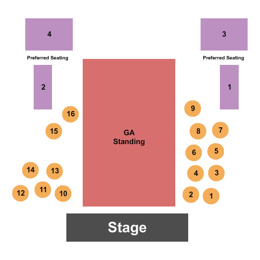 Club Red at Telluride Conference Center Seating Chart: Endstage
