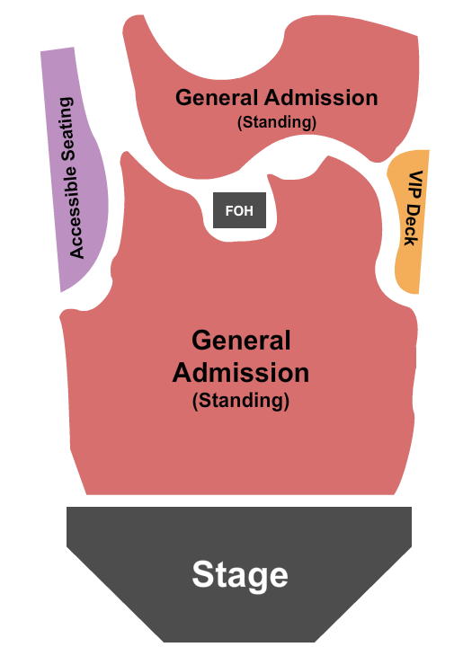 Clyde Theatre Seating Chart: GA & VIP Deck