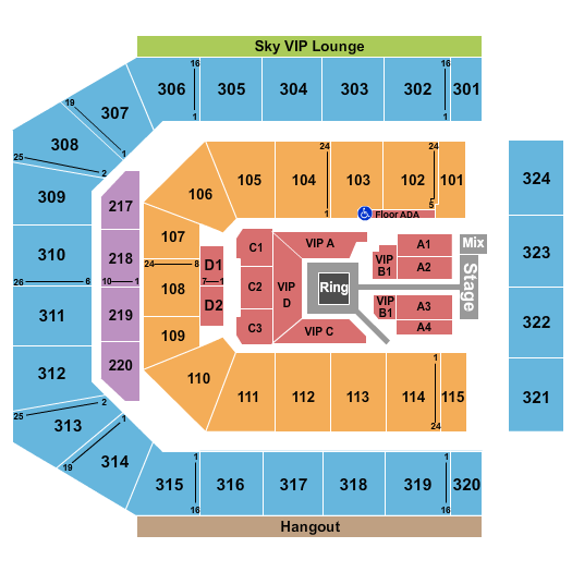 Co-Op Live Seating Chart: Boxing