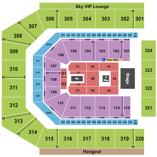 Co-Op Live Seating Chart: Cyndi Lauper