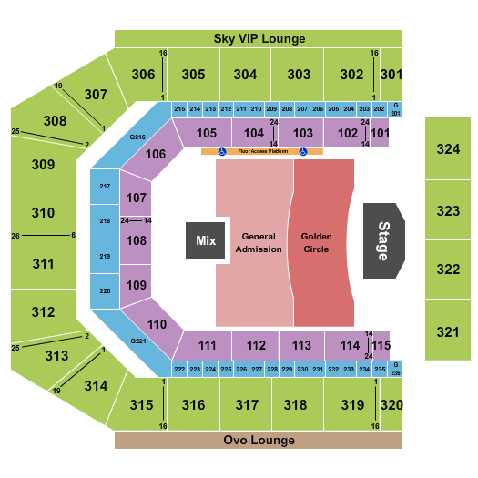 Co-Op Live Seating Chart: Endstage GA Gold 3